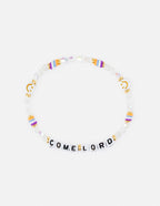 Colorful Christian Jewelry Bracelet with letters spelling 'Come Lord' and decorative beads