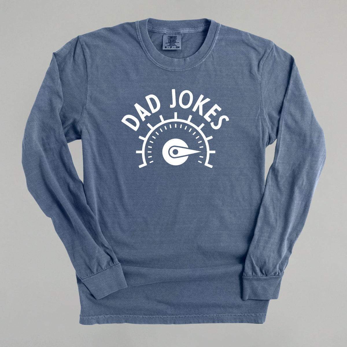 Dad Jokes Meter Funny Comfort Colors Long Sleeve T-Shirt in Blue Jean – Ivy + Cloth