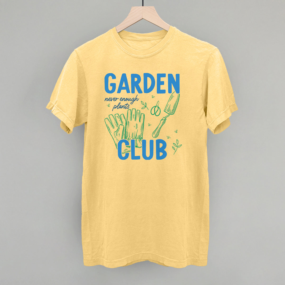 Garden Club Gardening graphic Comfort Colors tee in Butter