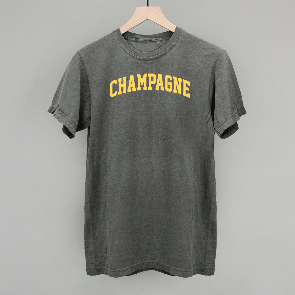 Champagne Arch Funny Comfort Colors T-Shirt in Pepper – Ivy + Cloth
