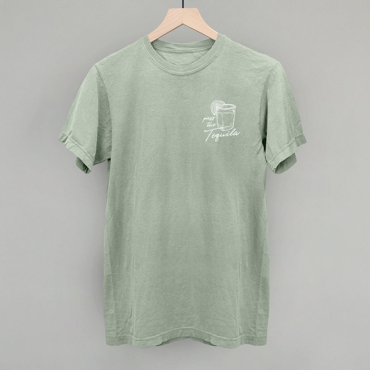 Pass The Tequila (Left Chest) Funny Comfort Colors T-Shirt in White – Ivy + Cloth