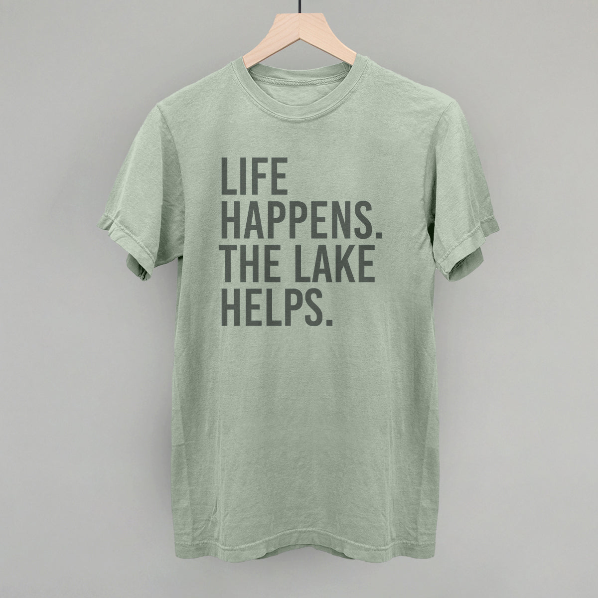 Life Happens. The Lake Helps. Funny Comfort Colors T-Shirt in Bay – Ivy + Cloth