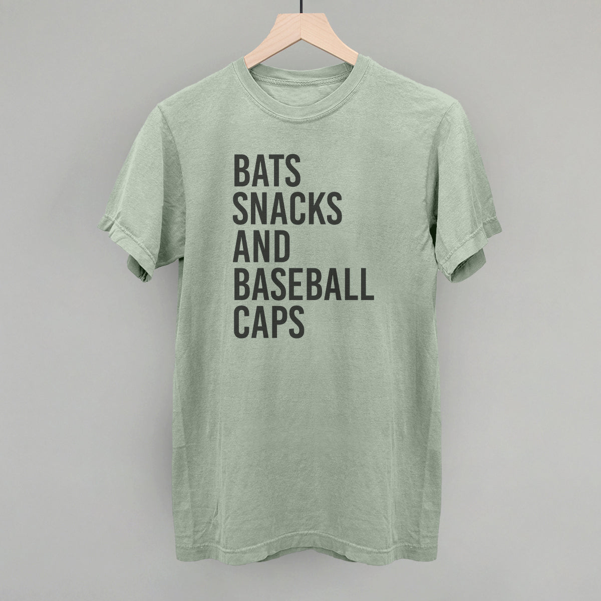 Bats, Snacks, And Baseball Caps Funny Comfort Colors T-Shirt in Bay – Ivy + Cloth