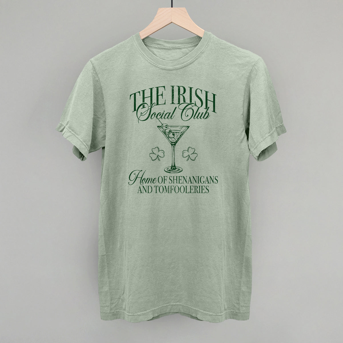 The Irish Social Club St. Patrick's Day graphic Comfort Colors tee in Bay