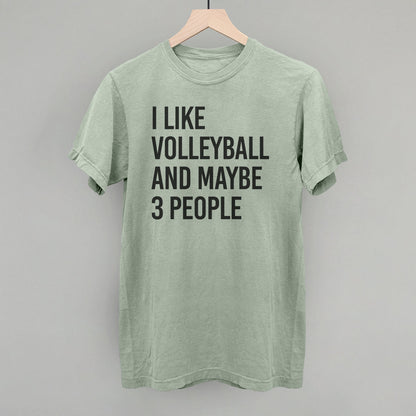 I Like Volleyball and Maybe 3 People graphic Comfort Colors tee in Bay