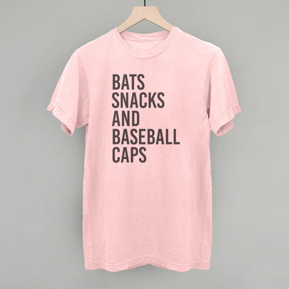 Bats, Snacks, And Baseball Caps Funny Comfort Colors T-Shirt in Blossom – Ivy + Cloth