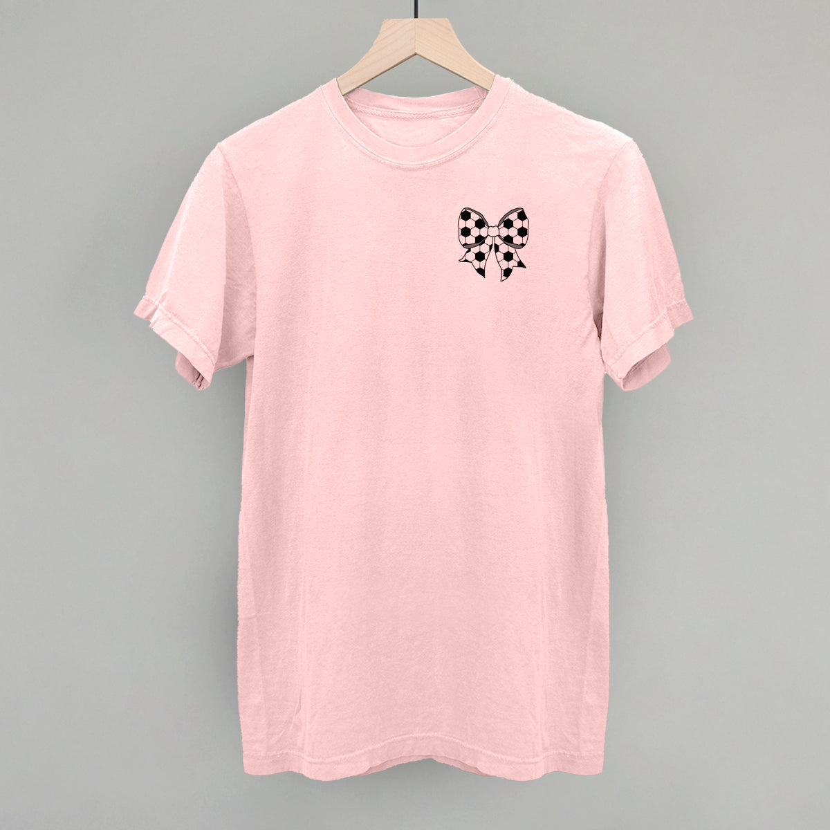 Soccer Bow (Left Chest) Funny Comfort Colors T-Shirt in Blossom – Ivy + Cloth