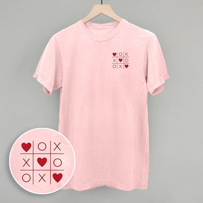 Tic Tac Toe Hearts Valentine's graphic Comfort Colors tee in Blossom