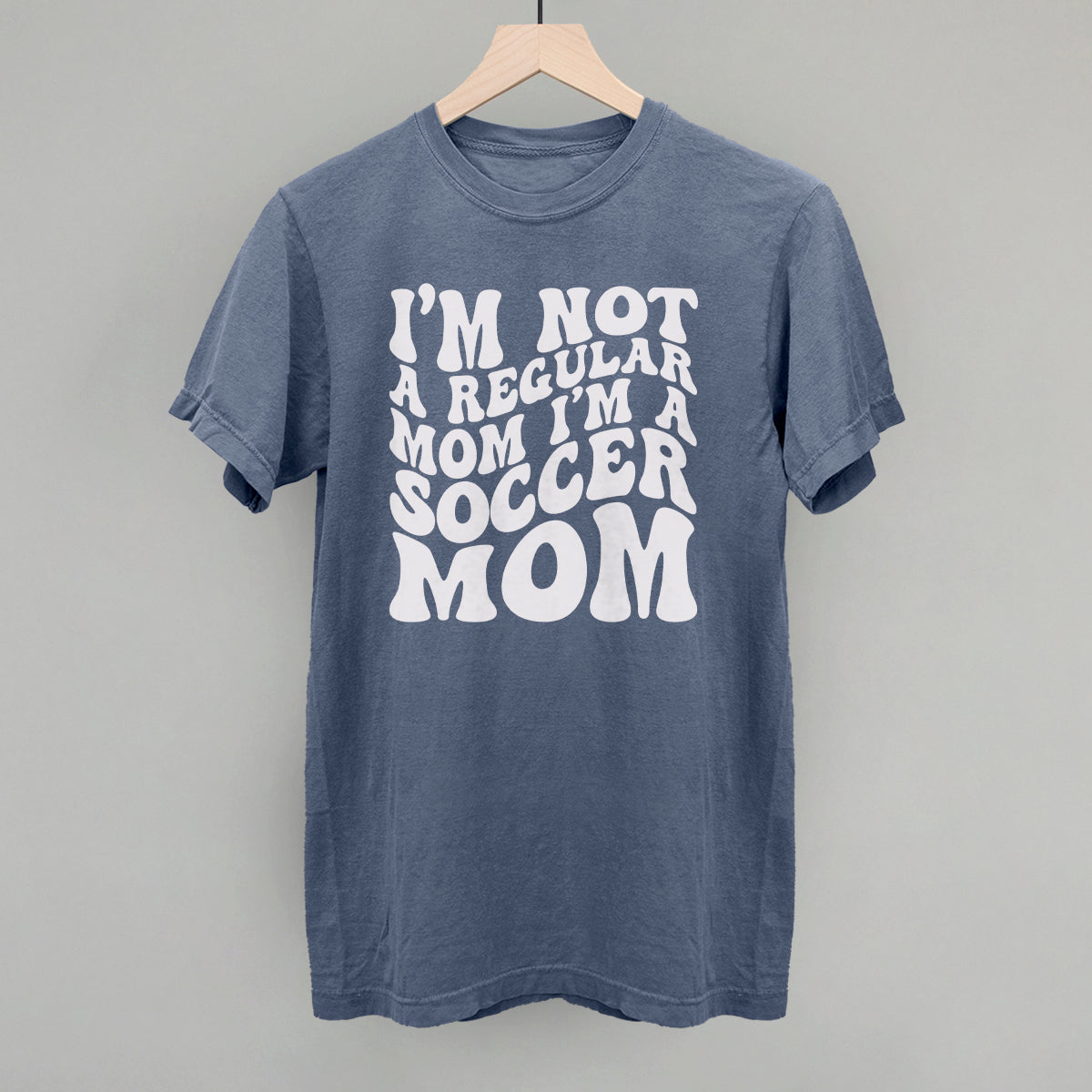 Not a Regular Mom Soccer Funny Comfort Colors T-Shirt in Blue Jean – Ivy + Cloth