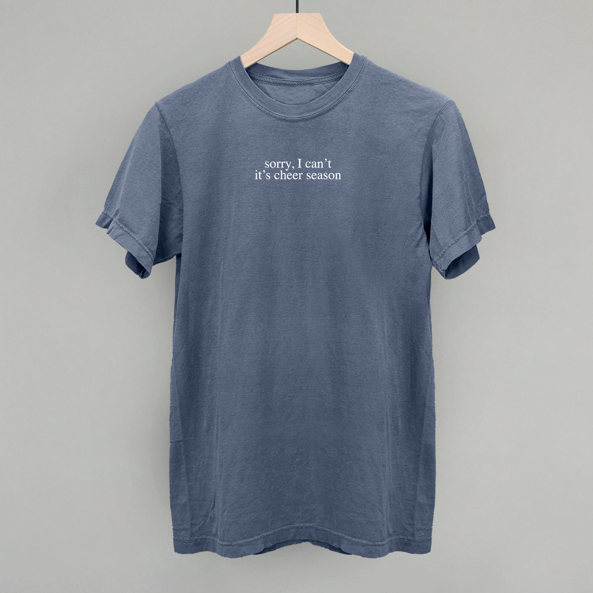 Sorry It's Cheer Season Funny Comfort Colors T-Shirt in Blue Jean – Ivy + Cloth