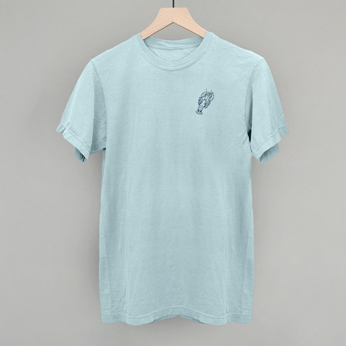 Lobster Coastal graphic Comfort Colors tee in Chambray