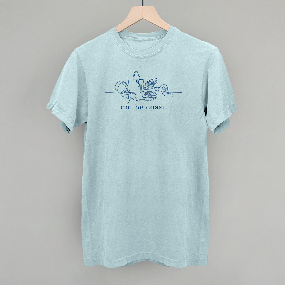 On The Coast Continuous Doodle Funny Comfort Colors T-Shirt in Chambray – Ivy + Cloth