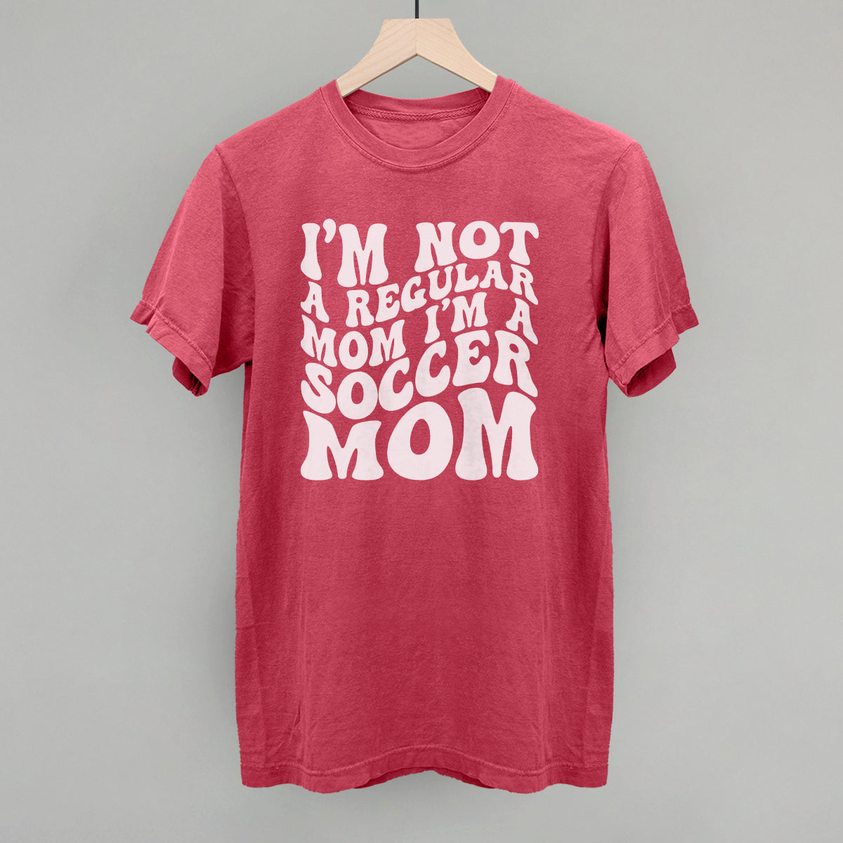 Not a Regular Mom Soccer Funny Comfort Colors T-Shirt in Crimson – Ivy + Cloth