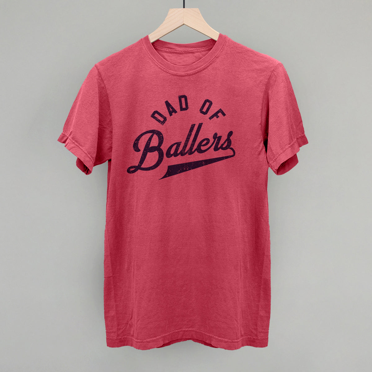 Dad of Ballers Arc Funny Comfort Colors T-Shirt in Crimson – Ivy + Cloth