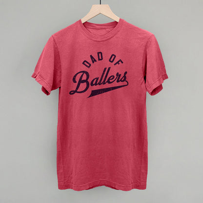Dad of Ballers Arc Funny Comfort Colors T-Shirt in Crimson – Ivy + Cloth