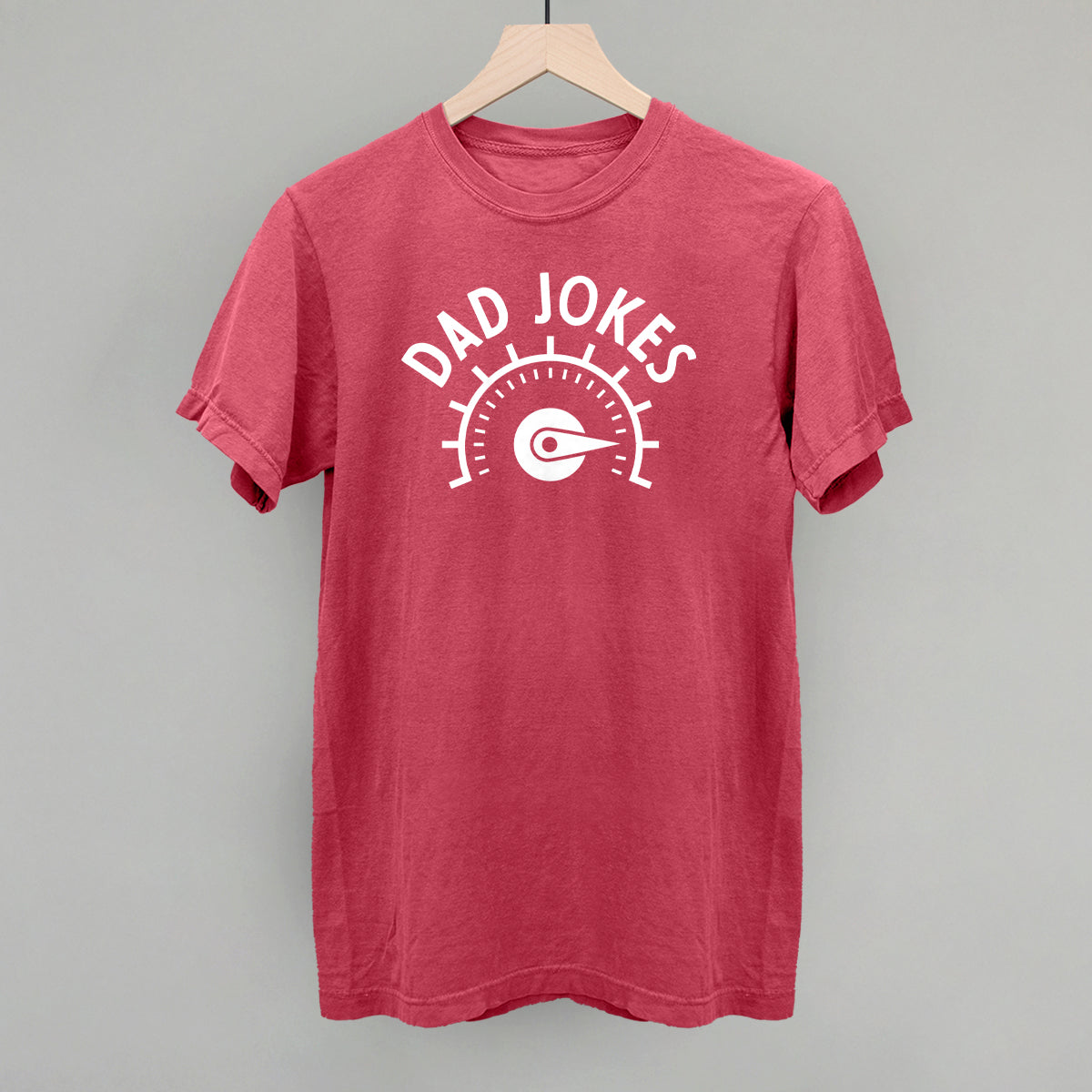 Dad Jokes Meter Funny Comfort Colors T-Shirt in Crimson – Ivy + Cloth