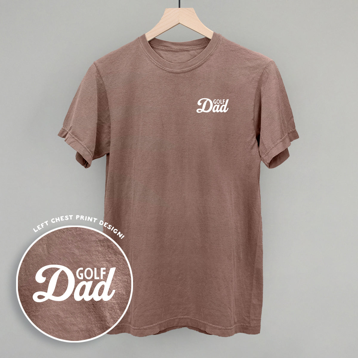 Golf Dad (White) (Left Chest) Funny Comfort Colors T-Shirt in Espresso – Ivy + Cloth