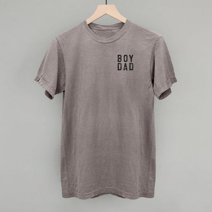 Boy Dad Block Letters (Left Chest) Funny Comfort Colors T-Shirt in Grey – Ivy + Cloth