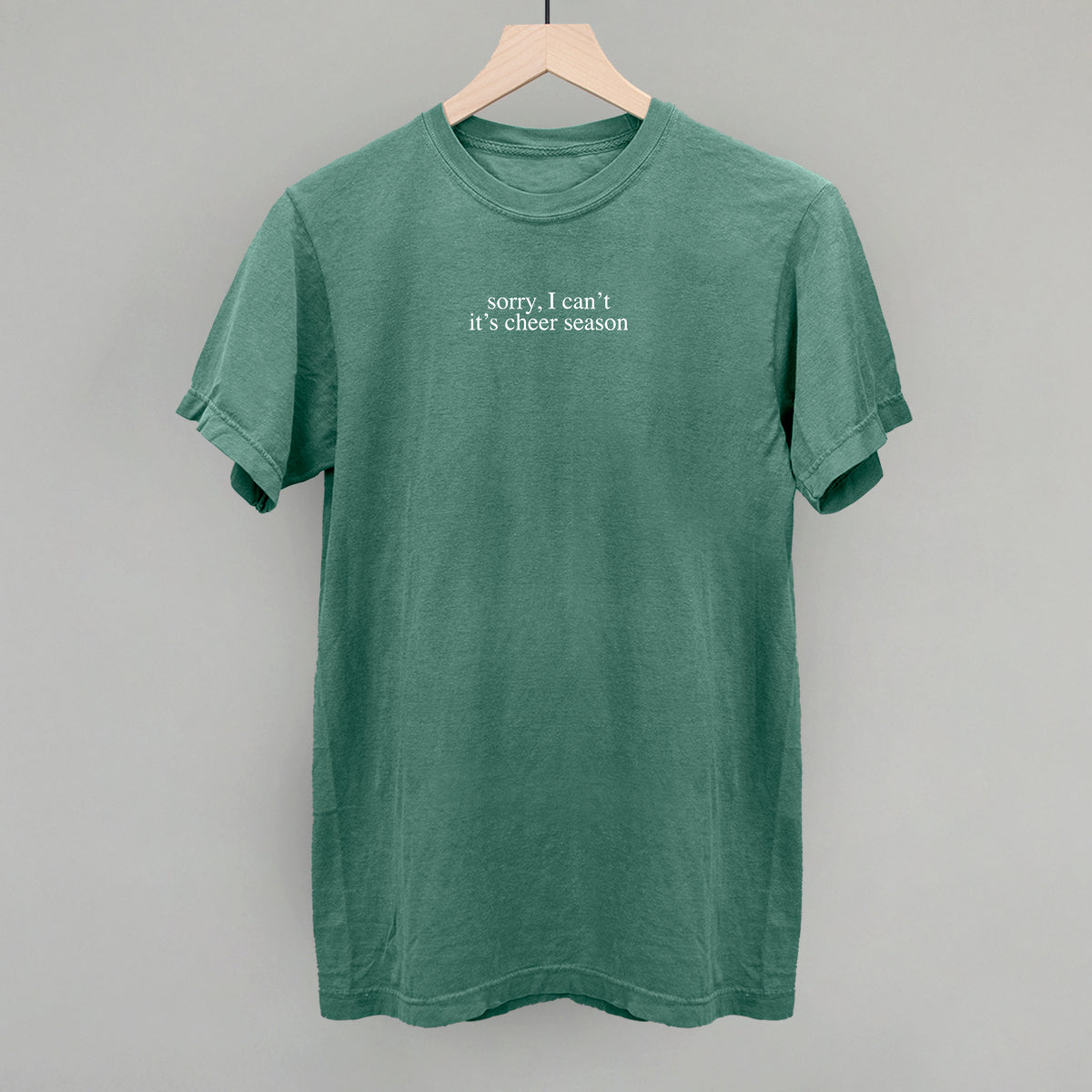 Sorry It's Cheer Season Funny Comfort Colors T-Shirt in Light Green – Ivy + Cloth
