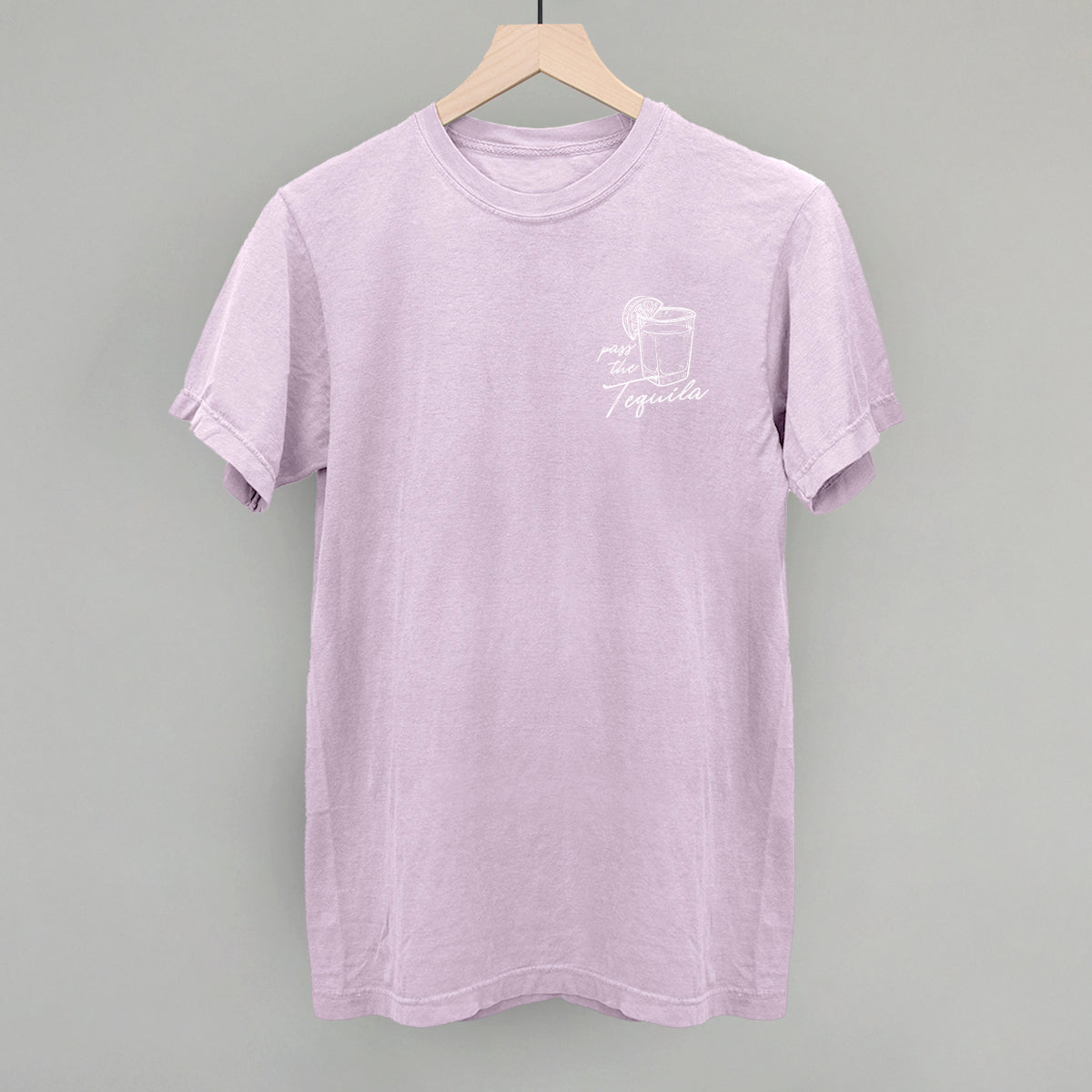 Pass The Tequila (Left Chest) Funny Comfort Colors T-Shirt in Orchid – Ivy + Cloth