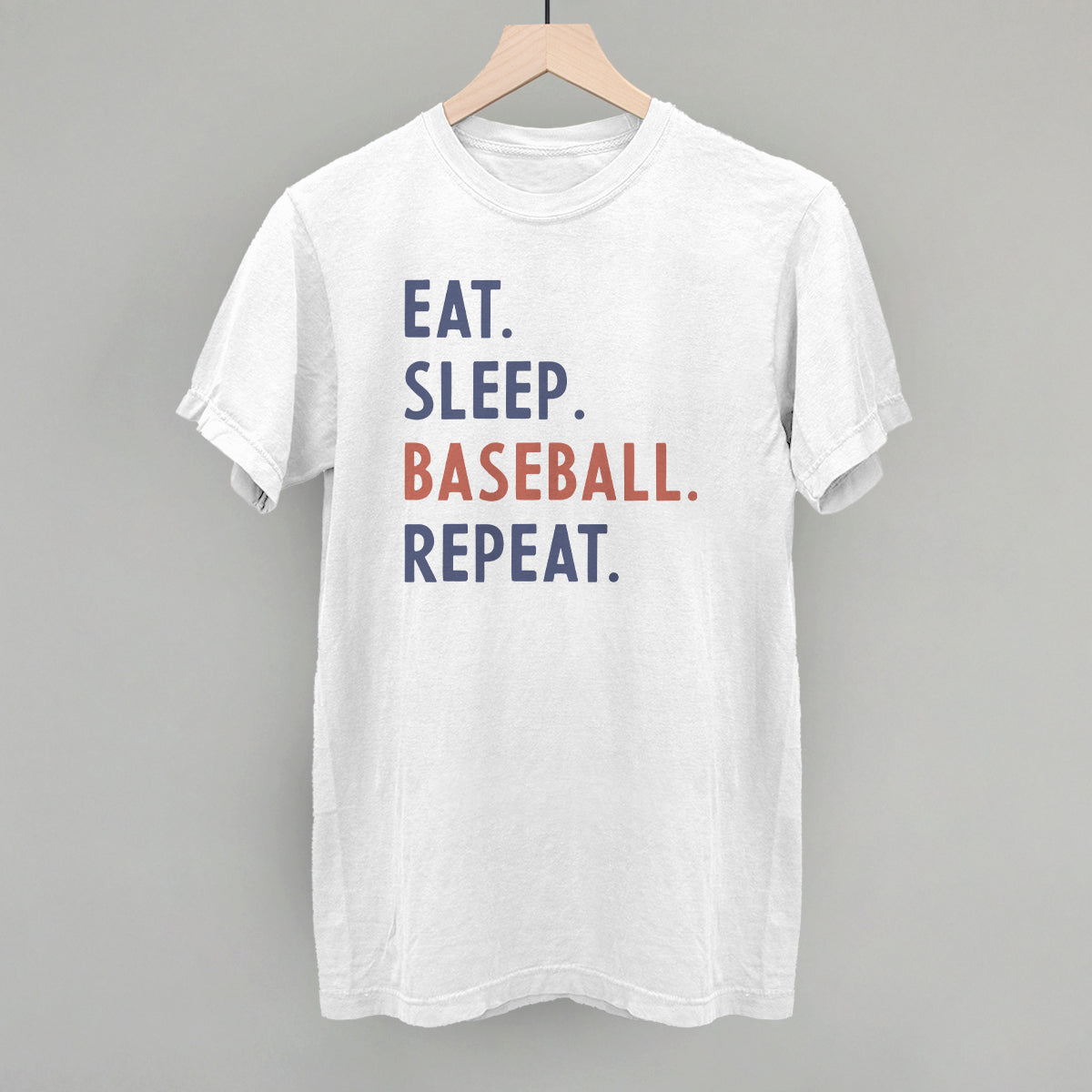 Eat Sleep Baseball Repeat Funny Comfort Colors T-Shirt in White – Ivy + Cloth