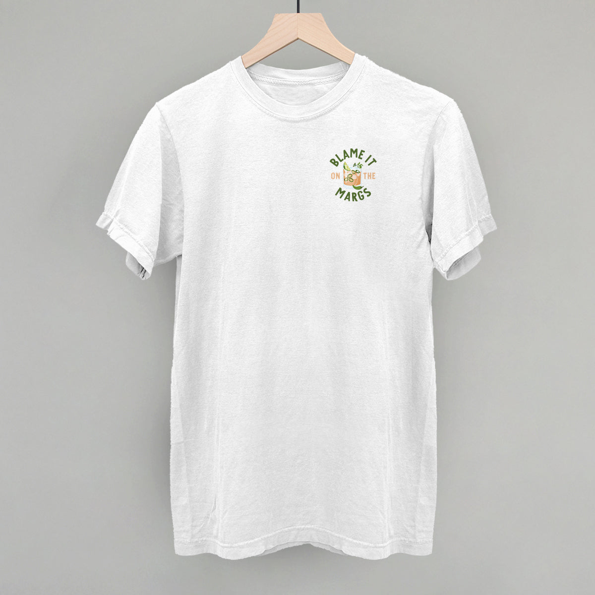 Blame It On The Margs (Left Chest) Funny Comfort Colors T-Shirt in White – Ivy + Cloth