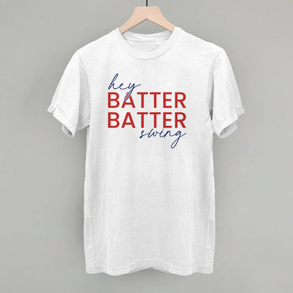 Hey Batter Batter Swing (Red + Navy) Funny Comfort Colors T-Shirt in White – Ivy + Cloth