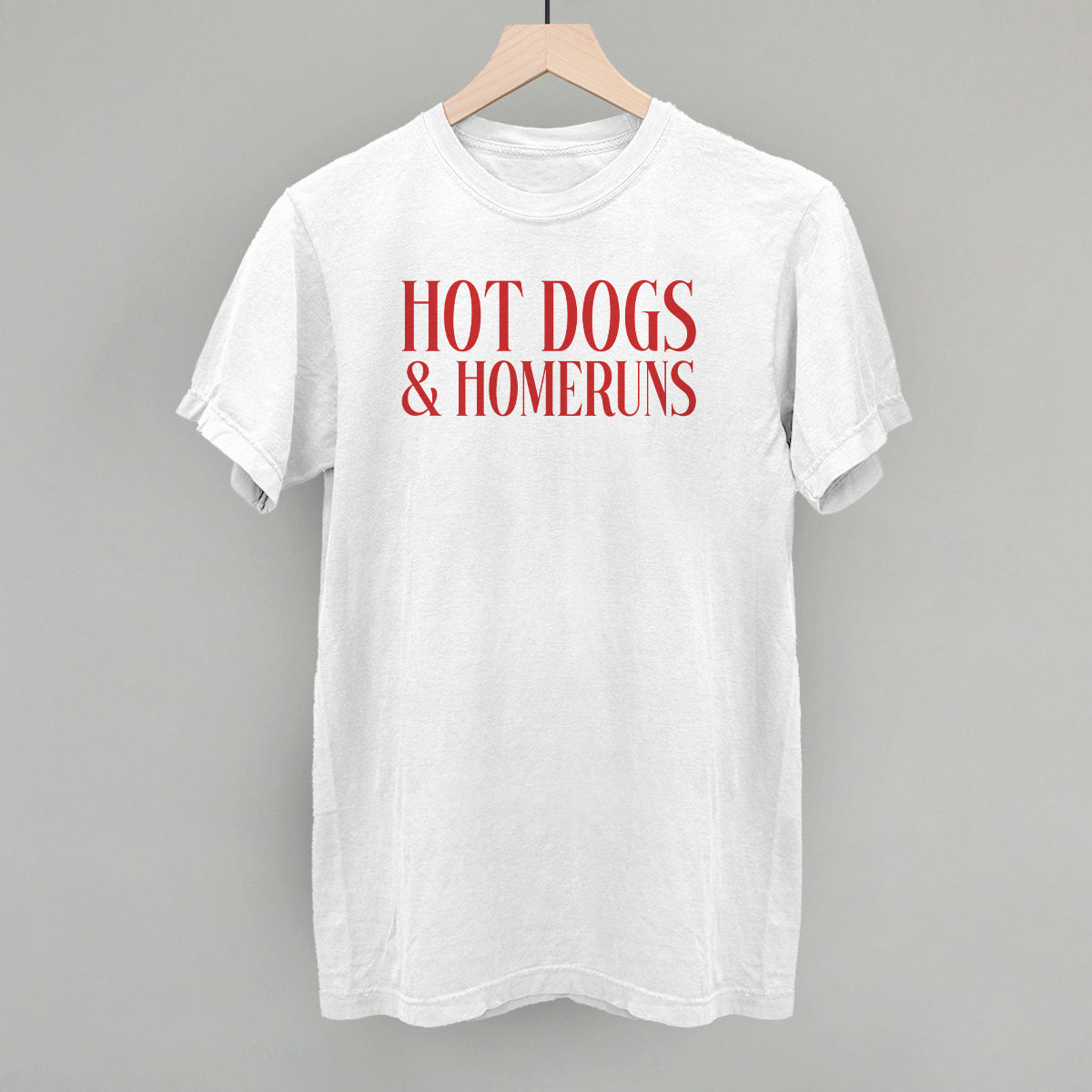 Hot Dogs & Homeruns Baseball graphic Comfort Colors tee in White