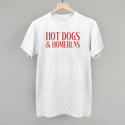 Hot Dogs & Homeruns Baseball graphic Comfort Colors tee in White