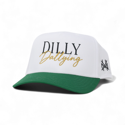 Dilly Dallying Funny Embroidered Snapback Hat in Retro Kelly Green/White – Ivy + Cloth