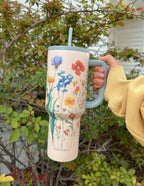 Elevated Faith Floral Tumbler with Straw, Perfect Christian Gifts for Everyday Use