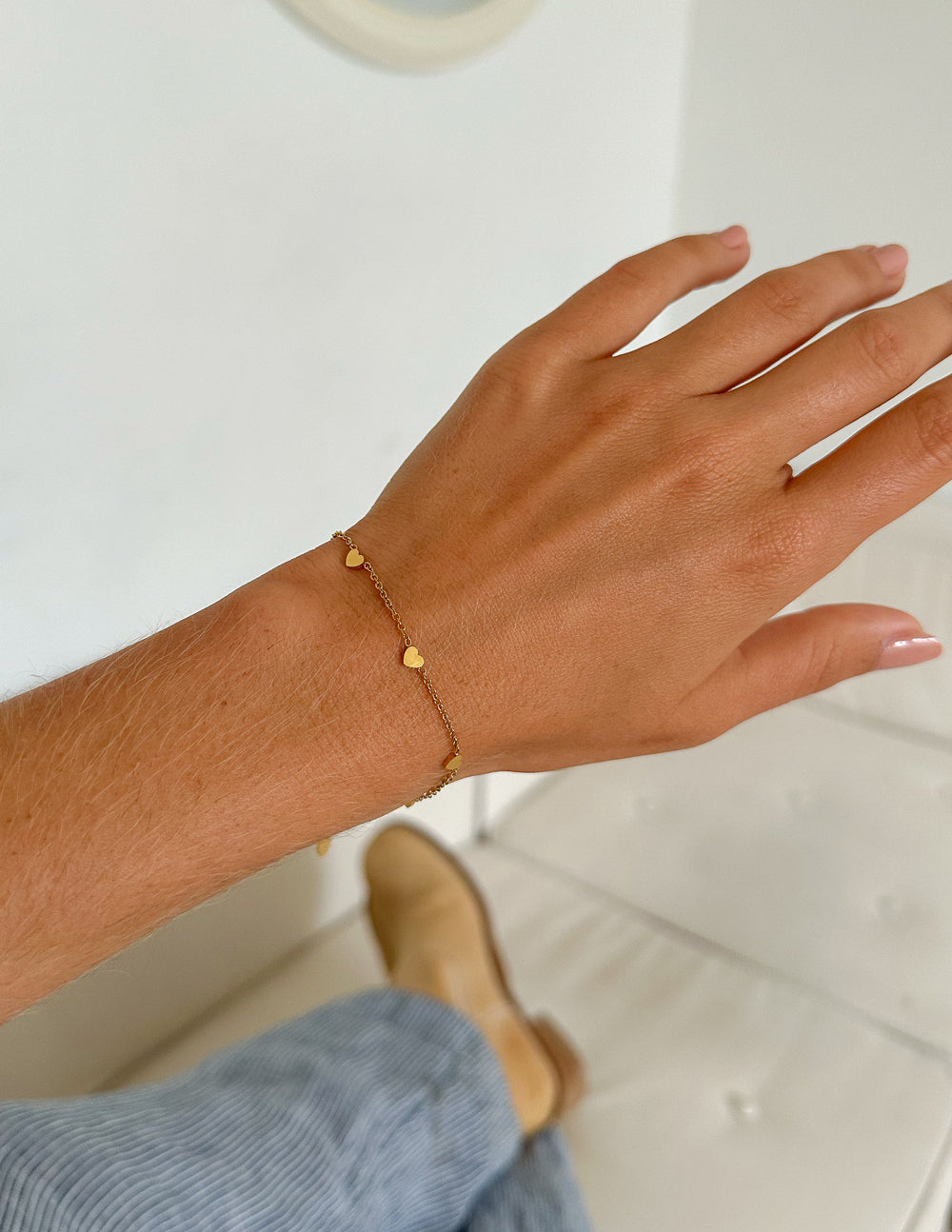 Elevated Faith Christian Jewelry Bracelet with delicate gold beads on a dainty chain