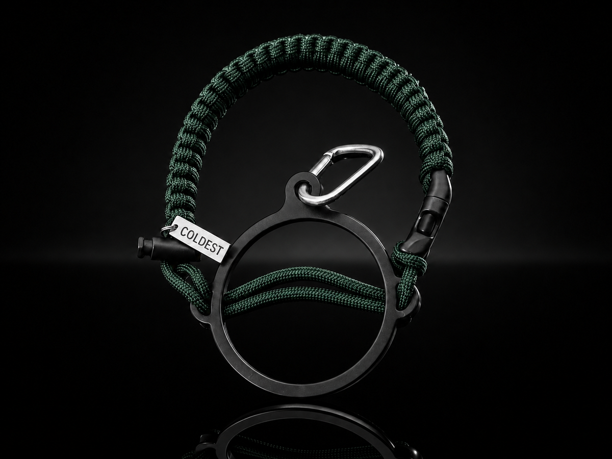 COLDEST paracord handle for wide mouth water bottles in Dark Green