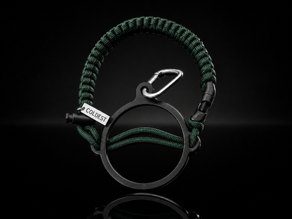 COLDEST paracord handle for wide mouth water bottles in Dark Green