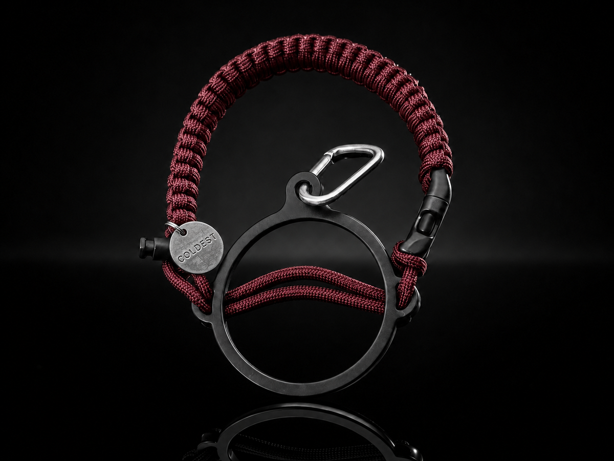 COLDEST paracord handle for wide mouth water bottles in Dark Pink