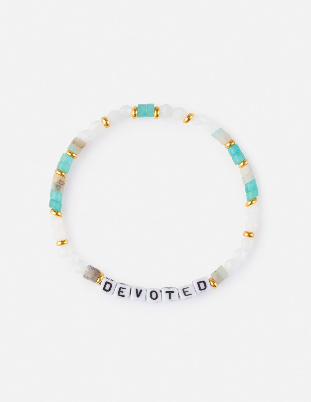 Elevated Faith Christian Jewelry Bracelet with colorful beads and DEVOATED letters for faith-driven style