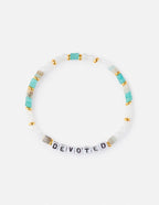 Elevated Faith Christian Jewelry Bracelet with colorful beads and DEVOATED letters for faith-driven style