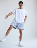 Men's Elevated Faith Christian Shorts in light blue with a comfortable fit and stylish design