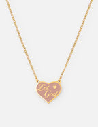 Gold Heart Necklace with 'Let God' Inscription, Ideal Piece of Christian Jewelry