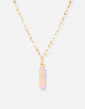 Elevated Faith Gold Necklace with a rectangular pendant featuring the text, part of Christian Jewelry collection