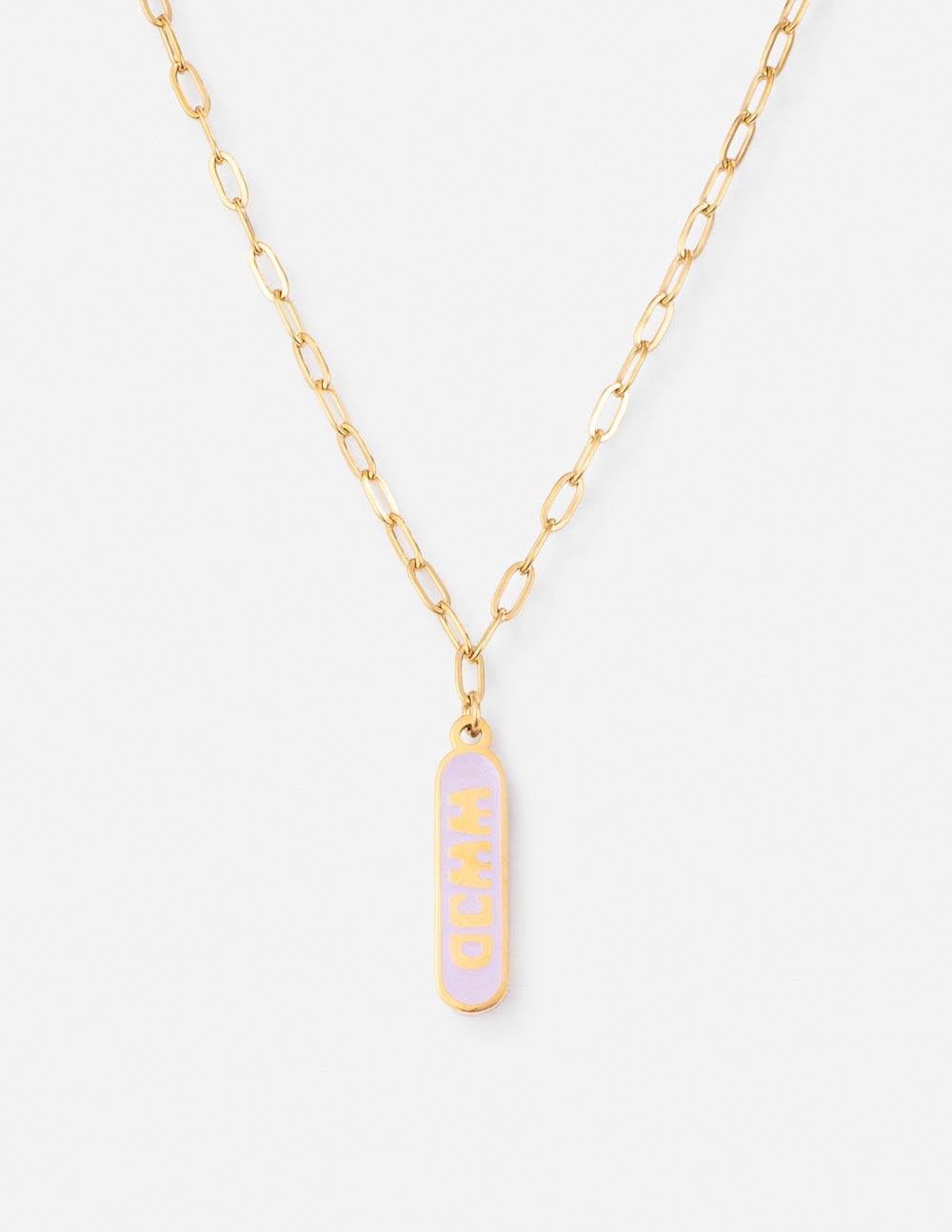 Elevated Faith Gold Necklace with a rectangular pendant featuring the text, part of Christian Jewelry collection