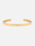 Elevated Faith Gold Cuff Bracelet with a Cross and a Sparkling Stone, stylish Christian Jewelry Bracelet