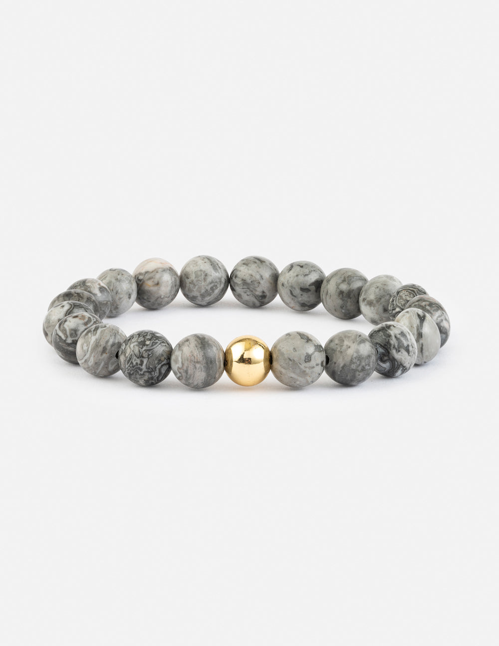 Elevated Faith Christian Jewelry Bracelet featuring beautiful gray stone beads and a gold accent