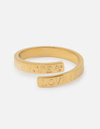 Elevated Faith Adjustable Gold Ring with Engraved Words of Faith for Christian Jewelry