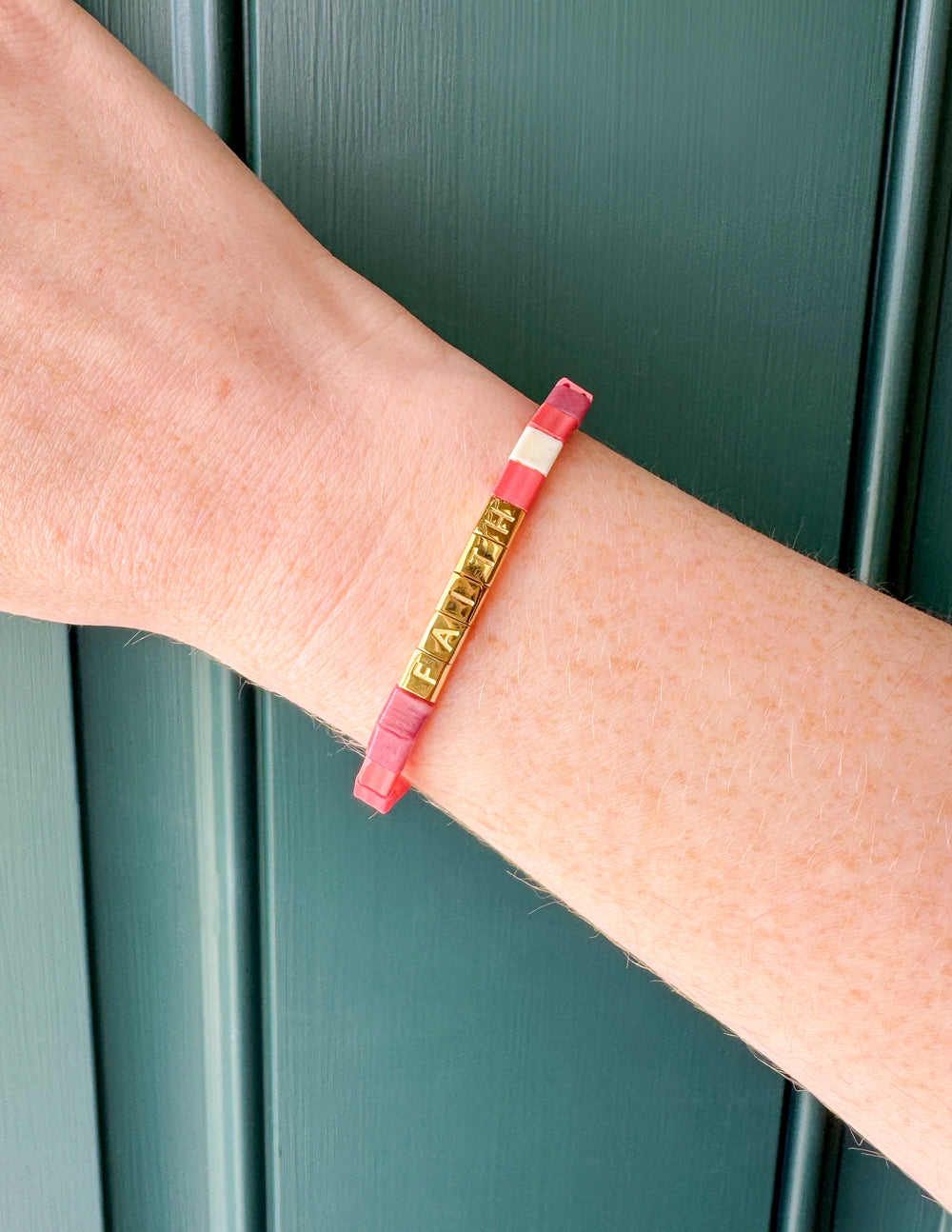 Faith Tile Letter Bracelet