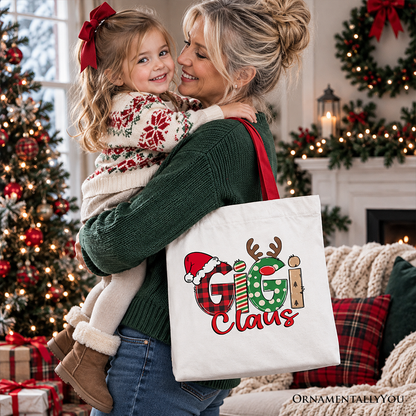 Gigi Claus Retro Christmas Tote Bag, Matching Family Holiday Gift Shopper