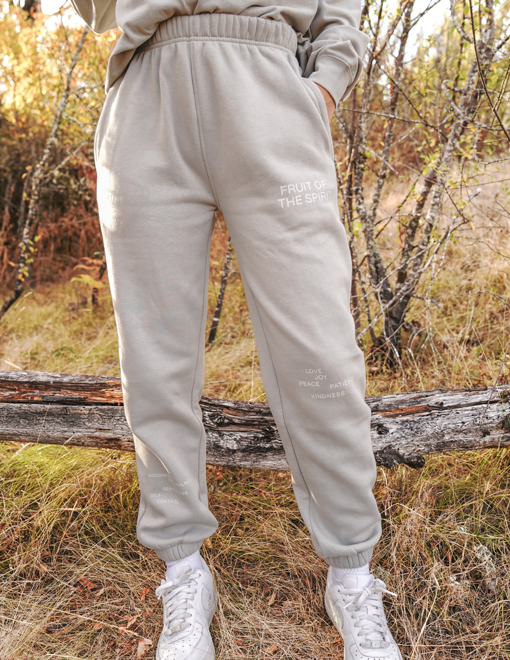 Elevated Faith Sweatpants in Light Gray featuring Christian Apparel designs with comfortable fit