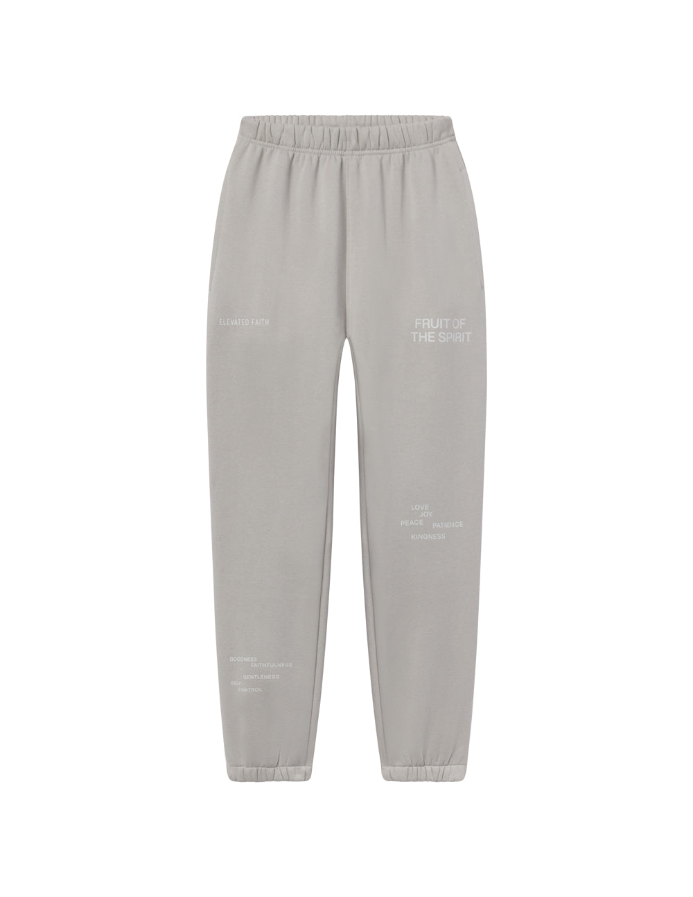 Elevated Faith Gray Sweatpants with Inspirational Text for Comfortable Christian Apparel