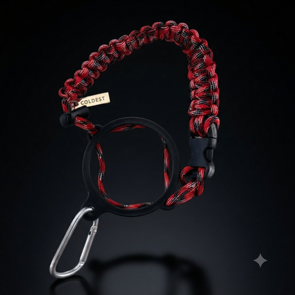 COLDEST paracord handle for wide mouth water bottles in Autumn Red