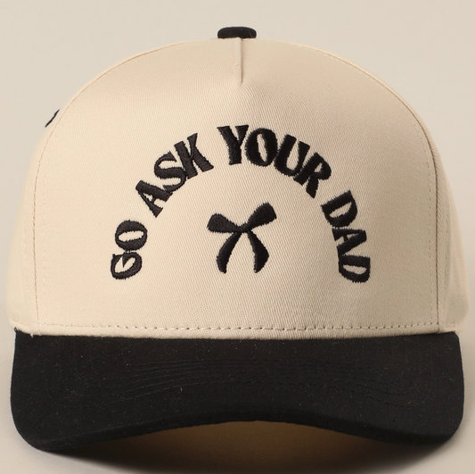 Go Ask Your Dad Trucker Hat for Moms in Black